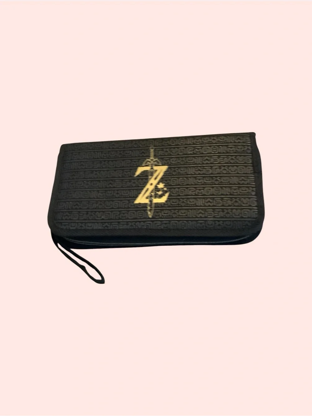 Nintendo Zelda Breath of the Wild Black and Blue Zip Pouch